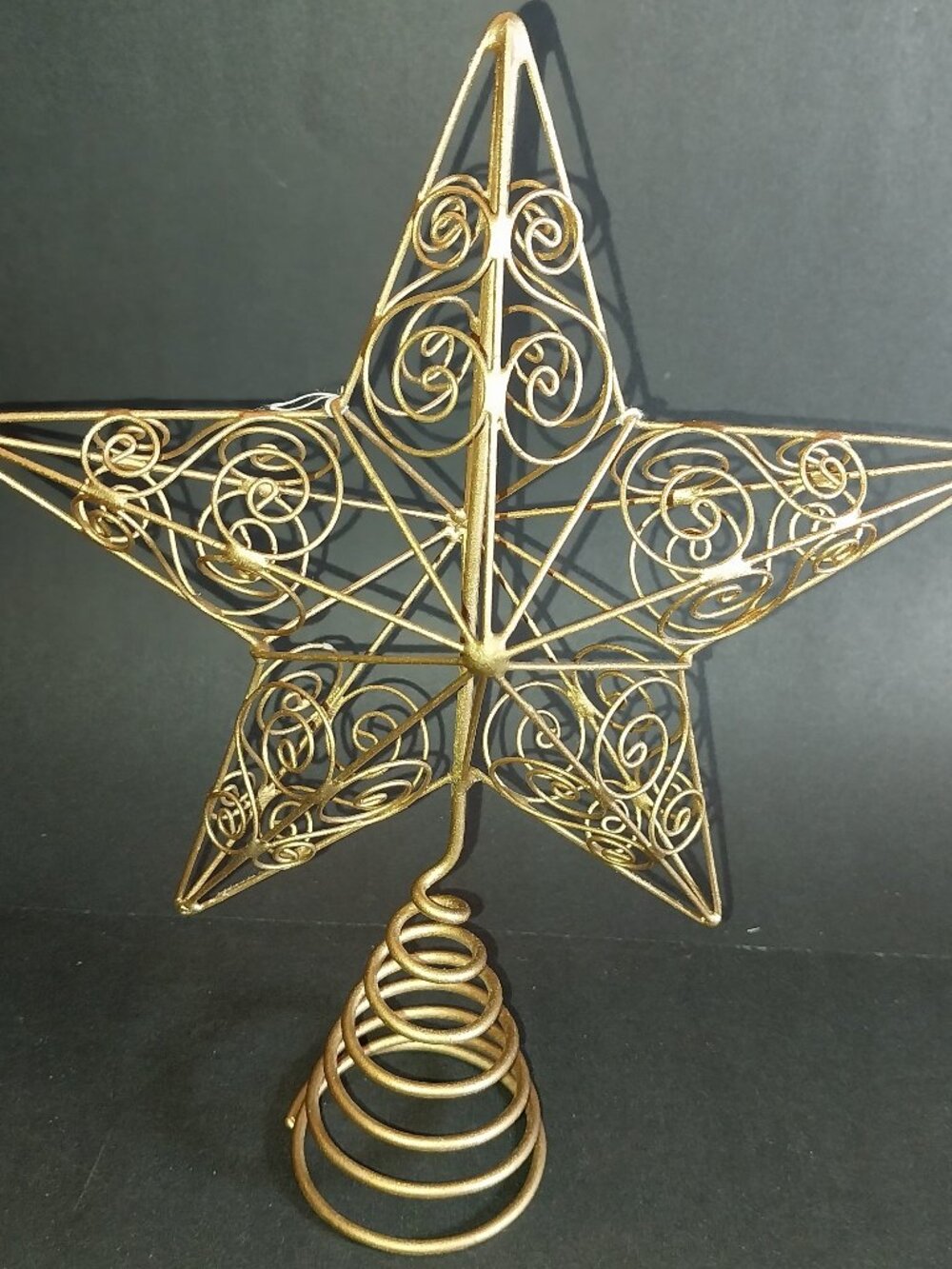 Gold Tone Metal Star Christmas Tree Topper